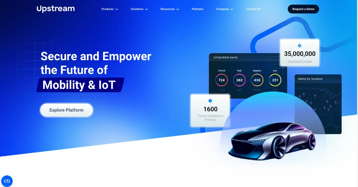 Upstream Security website image