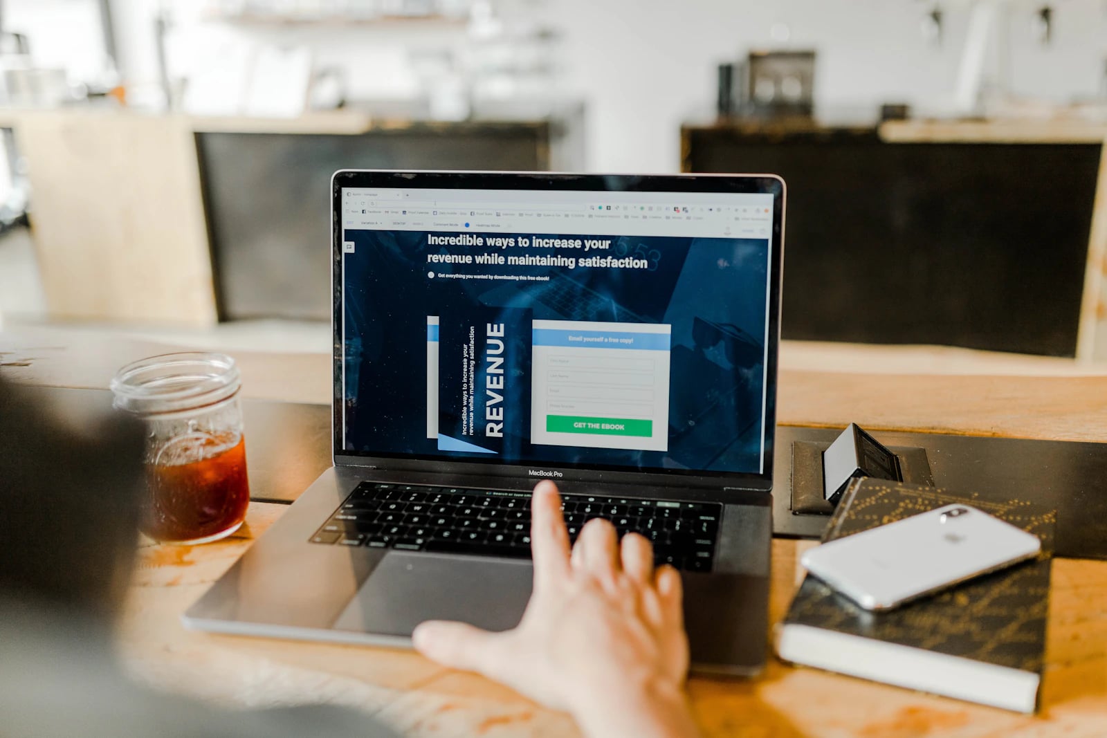 Business analytics displayed on a laptop