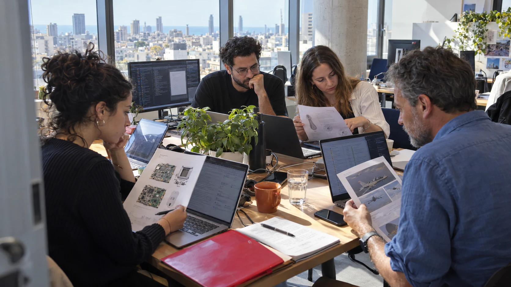 Editors verify startup, manufacturing, medical-device, aerospace and ETF evidence in a Tel Aviv office