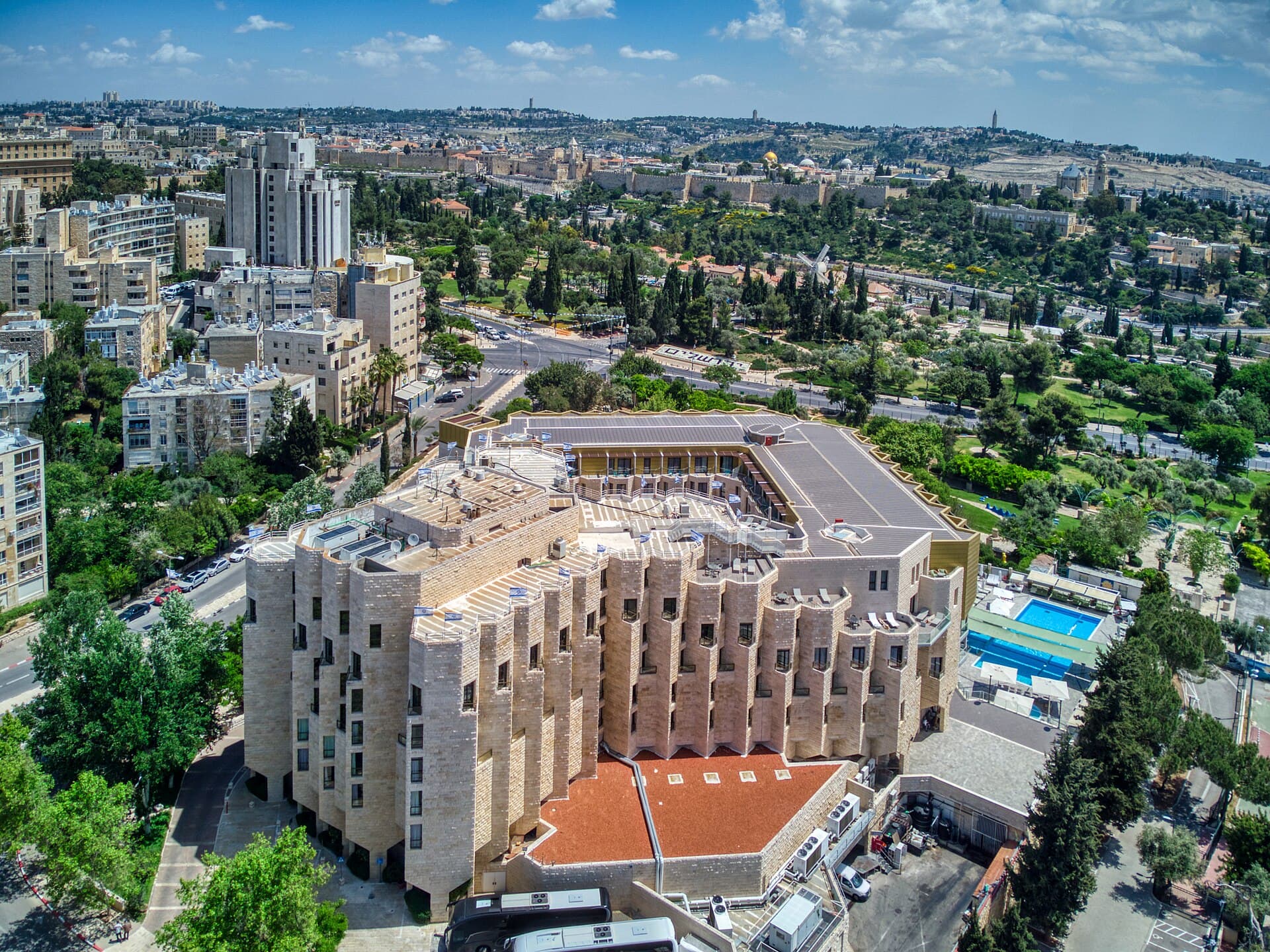The Inbal · aerial exterior view