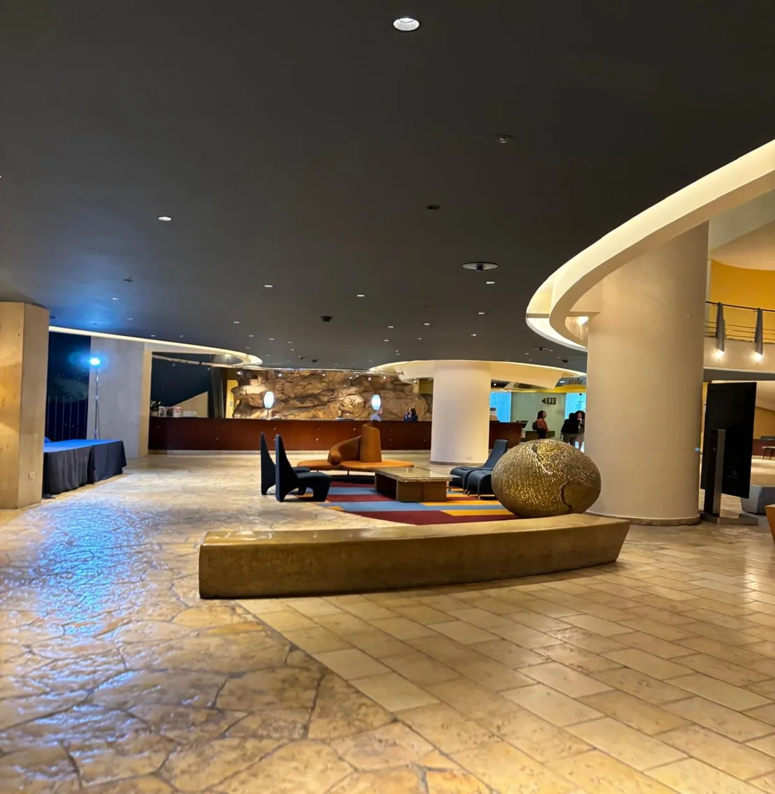 A public interior space at Dan Eilat, photographed in 2024