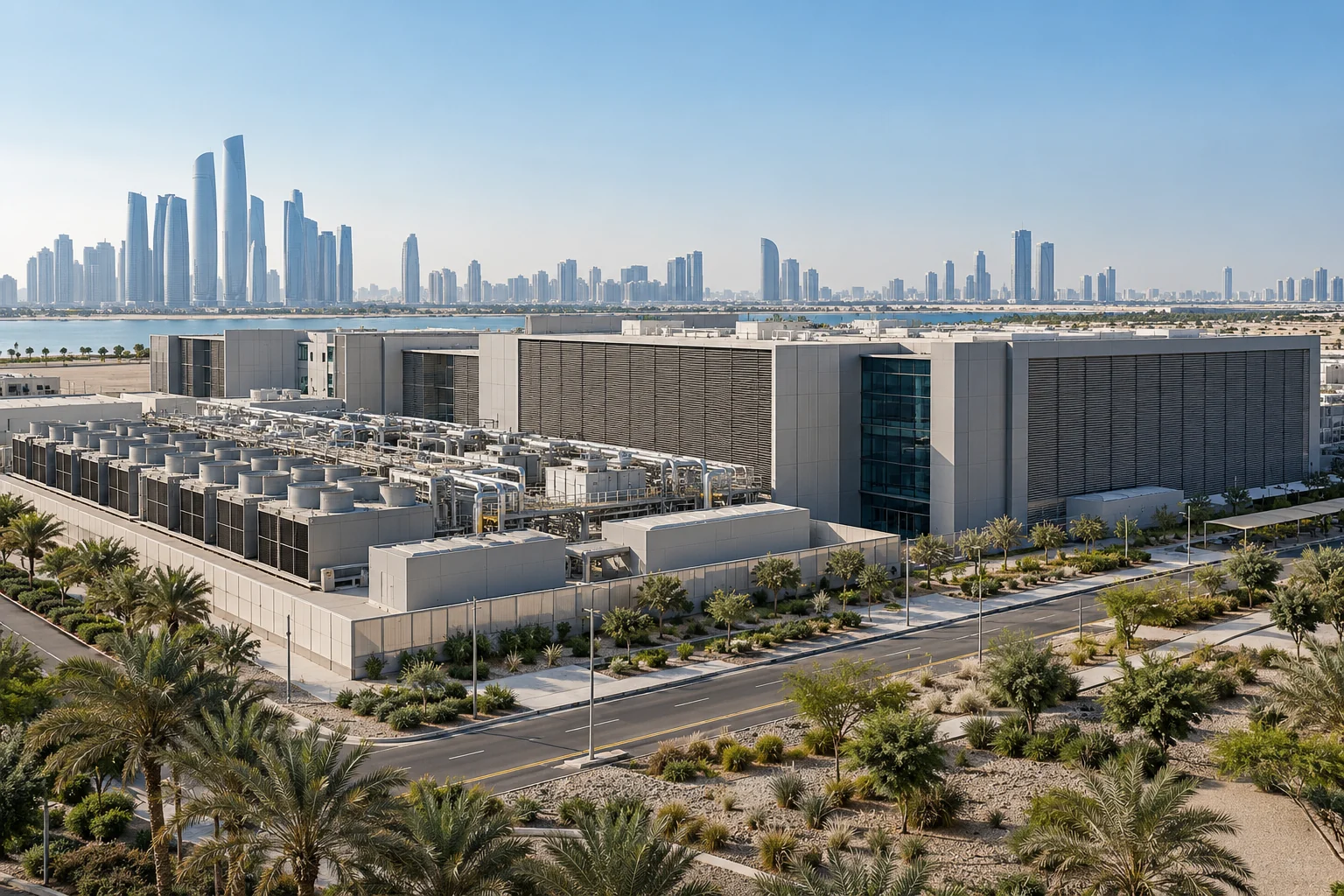 مجمع مركز بيانات في بيئة حضرية مستوحاة من أبوظبي