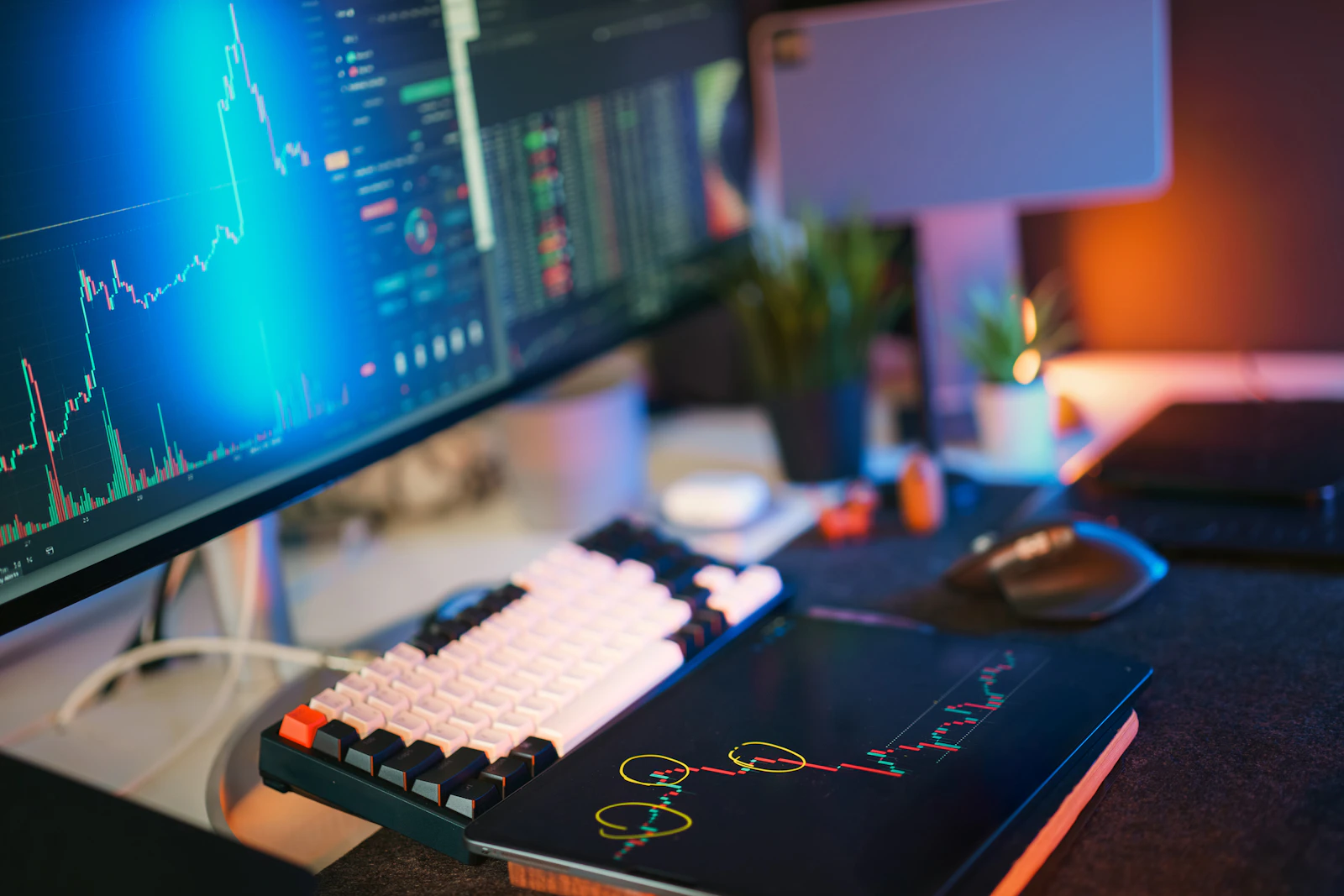 Financial analytics displayed on a computer