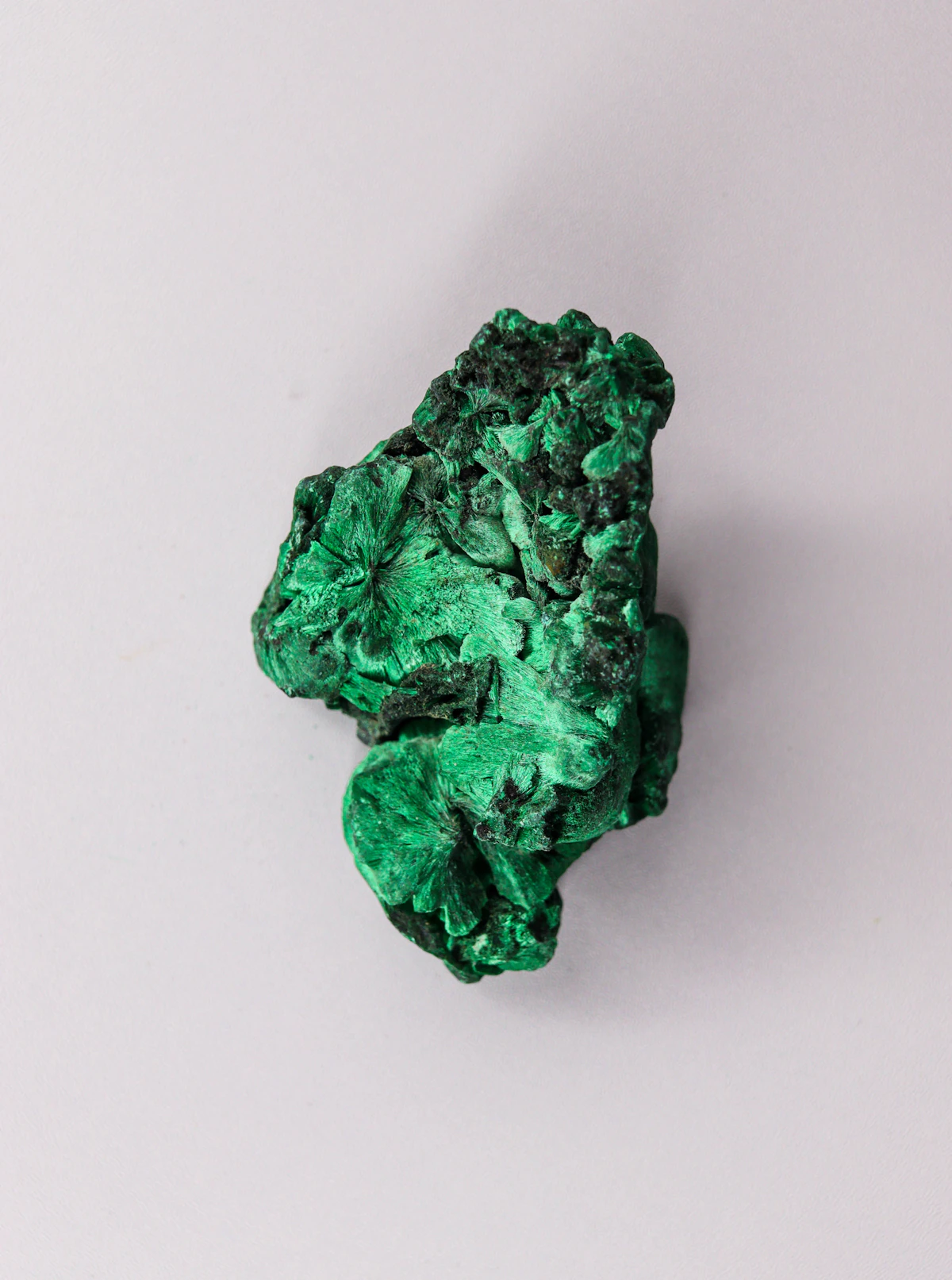 A green malachite mineral specimen