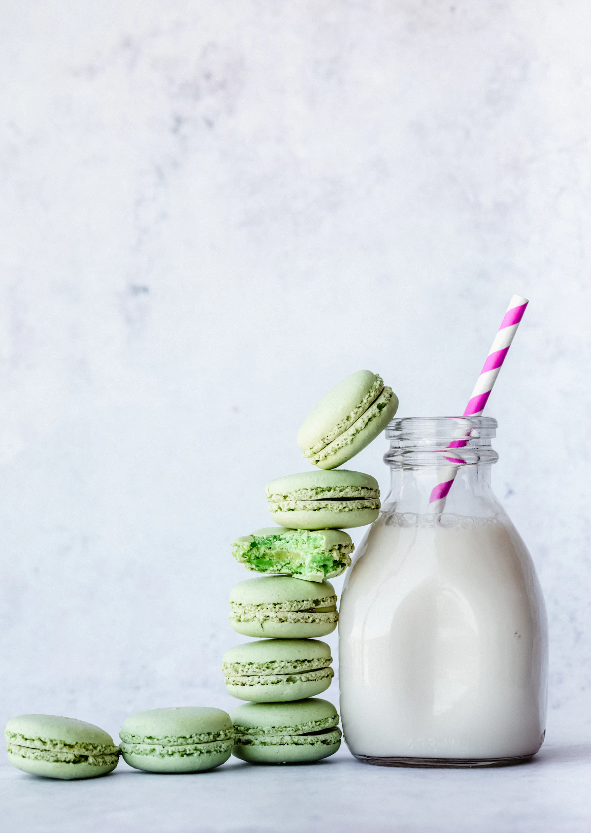 Milk in a glass container